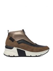 Rieker Botki CEO-N6352-25 Brązowy. Brązowe botki Rieker, bez wzorów, z materiału, bez obcasa, na płaskiej podeszwie, bez zapięcia. Za 329.99 zł.