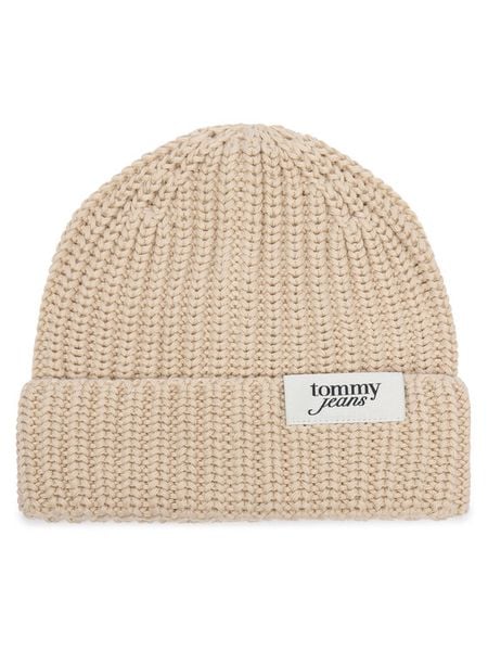 Tommy Hilfiger Czapka Script AW0AW18972 Kremowy. Białe czapki TOMMY HILFIGER, bez wzorów, z bawełny. Za 189.99 zł.
