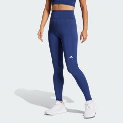 Legginsy Own the Run Full-Length. Niebieskie legginsy Adidas, xs, bez wzorów, z materiału. W wyprzedaży za 209.30 zł.