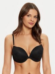 Guess Biustonosz z fiszbiną O5RC12 KCLB0 Czarny. Czarne biustonosze Guess, z aplikacjami, z syntetyku. Za 139.99 zł.