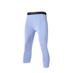 Damskie legginsy termoaktywne 3/4 100% wełna merynosów - Bjork 210. Niebieskie legginsy FJORK MERINO, bez wzorów, z wełny. Za 479.00 zł.