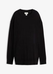 Miękki sweter ciążowy z rozcięciami po bokach z bawełny organicznej. Czerwone swetry bonprix, bez wzorów, z bawełny, bez ramiączek. Za 129.99 zł.