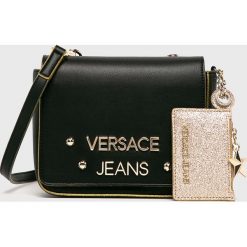 Versace Jeans - Torebka. Czarne torby na ramię Versace Jeans, bez wzorów, z jeansu, eleganckie, na ramię, małe, bez dodatków. W wyprzedaży za 379.90 zł.