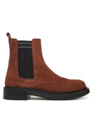 Pollini Sztyblety SA21163G0NTF0217 Brązowy. Brązowe botki Pollini, bez wzorów, ze skóry, bez obcasa, na płaskiej podeszwie, bez zapięcia. Za 1,709.00 zł.