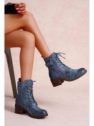 Foreverfolie Botki w kolorze niebieskim rozmiar: 39. Niebieskie botki Foreverfolie, bez wzorów, bez obcasa, bez zapięcia. Za 152.99 zł.