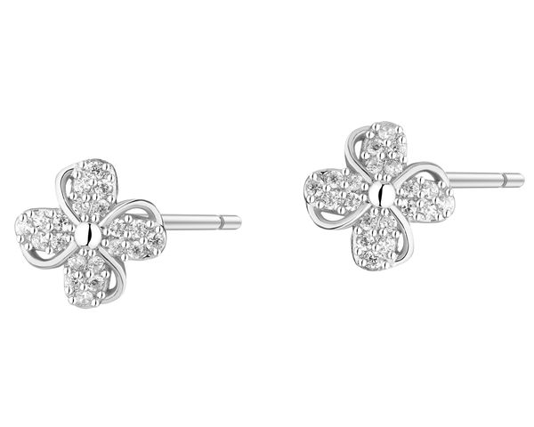 Kolczyki srebrne z cyrkoniami. Szare kolczyki Apart, z cyrkonią, srebrne. Za 89.00 zł.