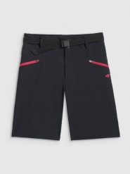 4F Spodenki trekkingowe szybkoschnące damskie - czarne XS. Czarne szorty 4f, bez wzorów, ze skóry, wizytowe, z podwyższonym stanem. Za 179.99 zł.