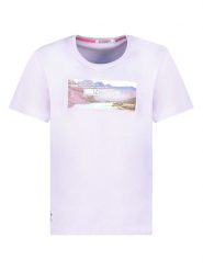 Geographical Norway Koszulka w kolorze fioletowym rozmiar: S. Różowe bluzki Geographical Norway, s, bez wzorów, z bawełny, bez kołnierzyka, bez ramiączek. Za 88.43 zł.
