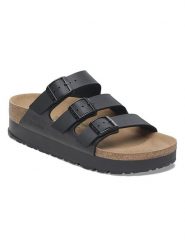 Birkenstock Klapki "Florida" w kolorze czarnym rozmiar: 36. Czarne klapki Birkenstock, bez wzorów, z otwartym noskiem, bez obcasa. Za 318.37 zł.