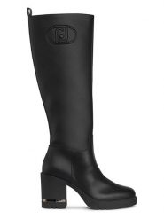 Liu Jo Kozaki w kolorze czarnym rozmiar: 39. Czarne kozaki Liu Jo, na zimę, bez obcasa, bez zapięcia. Za 527.10 zł.