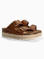 BACKSUN Klapki "Gwana" w kolorze jasnobrązowym rozmiar: 41. Brązowe klapki Backsun, bez wzorów, z otwartym noskiem, bez obcasa. Za 229.95 zł.