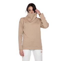 Bluza na co dzień na siłownię. Brązowe bluzy LEONE 1947 APPAREL, bez wzorów, z elastanu, bez kaptura. W wyprzedaży za 164.19 zł.