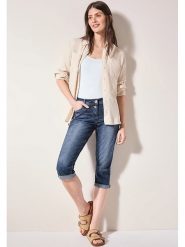 Cecil Rybaczki dżinsowe w kolorze granatowym rozmiar: W25/L22. Niebieskie spodnie materiałowe Cecil, l, bez wzorów, z materiału. Za 86.99 zł.