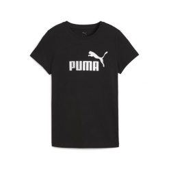 Damska koszulka z logo NO. 1 ESS METALLIC PUMA Black Metallic Silver. Czarne bluzki Puma, xs, bez wzorów, sportowe, bez kołnierzyka, bez ramiączek. Za 109.00 zł.