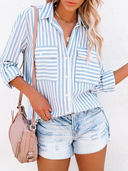 LA Angels Bluzka w kolorze błękitno-białym rozmiar: L. Białe bluzki LA Angels, l, bez wzorów, z bawełny, bez kołnierzyka, bez ramiączek. Za 113.63 zł.