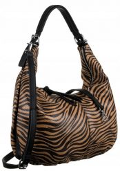 Miękka torebka Bestini 20098 brązowa zebra. Brązowe torebki klasyczne BESTINI, bez wzorów, z lakierowanej skóry, lakierowane, bez dodatków. Za 104.49 zł.