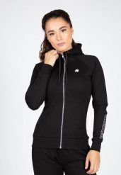 Marion Bluza z kapturem zapinana na suwak - Czarny. Czarne bluzy GORILLA WEAR, xs, bez wzorów, z bawełny, z kapturem. Za 224.00 zł.