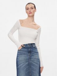 MAX&Co. Bluzka Tolone Biały Slim Fit. Białe bluzki MAX&Co., l, bez wzorów, z syntetyku, bez kołnierzyka, bez ramiączek. Za 499.99 zł.