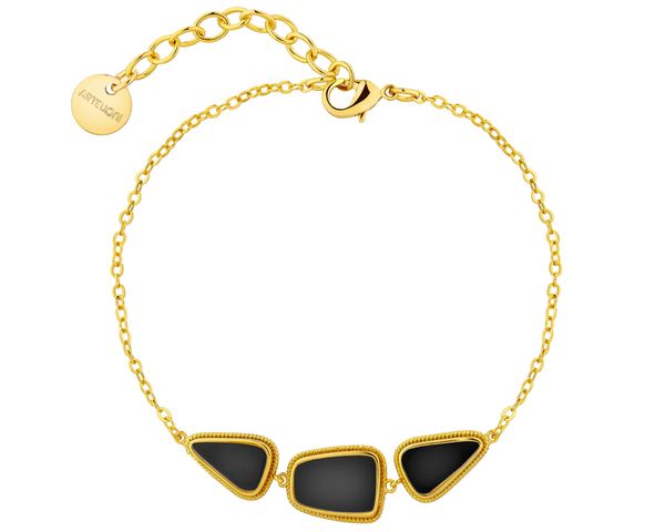 Bransoletka z mosiądzu pozłacana z agatami. Bransoletki Artelioni, pozłacane. Za 219.00 zł.