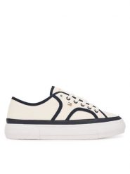 Tommy Hilfiger Tenisówki Platform Vulc Piping FW0FW09394 Biały. Białe trampki TOMMY HILFIGER, bez wzorów, z materiału, bez zapięcia. Za 409.99 zł.