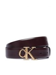 Calvin Klein Pasek Damski Round Ck Buckle 30Mm Belt Smooth LV04F7074G Bordowy. Czerwone paski Calvin Klein, bez wzorów, ze skóry. Za 249.99 zł.