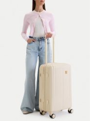 Nine West Walizka średnia CEO-NW-M-004-09 PINK Écru. Białe walizki Nine West, bez wzorów, średnie. Za 359.99 zł.