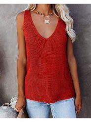 Milan Kiss Top w kolorze czerwonym rozmiar: XL. Czerwone topy Milan Kiss, xl, bez wzorów, z bawełny, bez kołnierzyka, bez ramiączek. Za 69.91 zł.