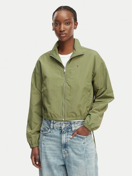 Tommy Jeans Kurtka przejściowa DW0DW22325 Zielony Regular Fit. Zielone kurtki Tommy Jeans, xs, bez wzorów, z jeansu, bez kaptura. Za 370.99 zł.