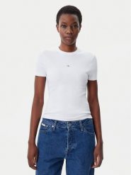 Calvin Klein Jeans T-Shirt J20J225245 Biały Slim Fit. Białe t-shirty Calvin Klein Jeans, xs, bez wzorów, z bawełny, bez kołnierzyka, bez ramiączek. Za 139.99 zł.