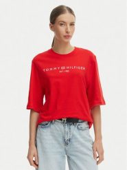 Tommy Hilfiger T-Shirt WW0WW47811 Pomarańczowy Relaxed Fit. Brązowe t-shirty TOMMY HILFIGER, xs, bez wzorów, z bawełny, bez kołnierzyka, bez ramiączek. Za 209.99 zł.