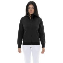 Bluza z bawełna z zamek błyskawiczny na co dzień. Czarne bluzy LEONE 1947 APPAREL, bez wzorów, z bawełny, bez kaptura. W wyprzedaży za 134.57 zł.