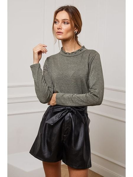 So Cachemire Koszulka "Funel" w kolorze khaki rozmiar: L. Brązowe bluzki So Cachemire, l, bez wzorów, z kaszmiru, bez kołnierzyka, bez ramiączek. Za 140.53 zł.