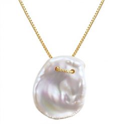 Valero Pearls Naszyjnik srebrny srebro wysokiej próby Perła hodowlana słodkowodna żółte złoto Naszyjniki 1 ct Damski. Szare naszyjniki Valero Pearls, z perłą, pozłacane. Za 408.99 zł.