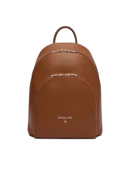 Patrizia Pepe Plecak 8B0325/L001-B111 Brązowy. Brązowe plecaki Patrizia Pepe, bez wzorów, ze skóry. Za 1,439.00 zł.