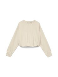 Vero Moda Bluza w kolorze beżowym rozmiar: M. Brązowe bluzy Vero Moda, m, bez wzorów, z bawełny, bez kaptura. Za 92.45 zł.
