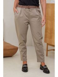 Curvy Lady Spodnie w kolorze beżowym rozmiar: 44/46. Brązowe spodnie materiałowe Curvy Lady, na co dzień, bez wzorów, z bawełny, z standardowym stanem. Za 131.12 zł.