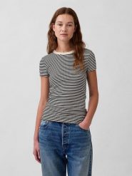 GAP Koszulka w kolorze czarno-beżowym rozmiar: XL. Brązowe bluzki GAP, xl, bez wzorów, bez kołnierzyka, bez ramiączek. Za 70.90 zł.