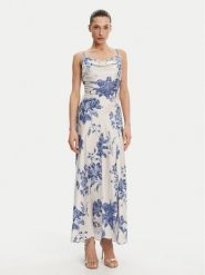 Guess Sukienka wieczorowa W5GT10 WF1T2 Écru Slim Fit. Sukienki Guess, s, z aplikacjami, z syntetyku, wizytowe, bez kołnierzyka, bez ramiączek. Za 429.99 zł.