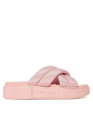Tommy Jeans Klapki Tjw Flatform Sandal EN0EN02775 Różowy. Czerwone klapki Tommy Jeans, bez wzorów, z jeansu, bez obcasa. Za 159.99 zł.