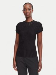 Guess Bluzka W6YR31 Z1023 Czarny Regular Fit. Czarne bluzki Guess, l, z aplikacjami, z wiskozy, bez kołnierzyka, bez ramiączek. Za 394.99 zł.