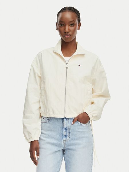 Tommy Jeans Kurtka przejściowa DW0DW22325 Biały Regular Fit. Białe kurtki Tommy Jeans, m, bez wzorów, z jeansu, bez kaptura. Za 350.99 zł.