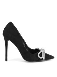 DeeZee Szpilki HT92831-140 Czarny. Czarne szpilki DeeZee, bez wzorów, z materiału, bez obcasa, na szpilce, bez zapięcia. Za 149.99 zł.