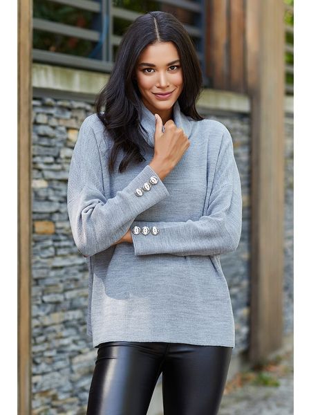 Milan Kiss Golf w kolorze szarym rozmiar: L. Szare golfy Milan Kiss, l, bez wzorów, bez ramiączek. Za 83.03 zł.