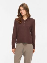 Vila Sweter "Ril" w kolorze brązowym rozmiar: XL. Brązowe swetry Vila, xl, bez wzorów, bez ramiączek. Za 139.95 zł.