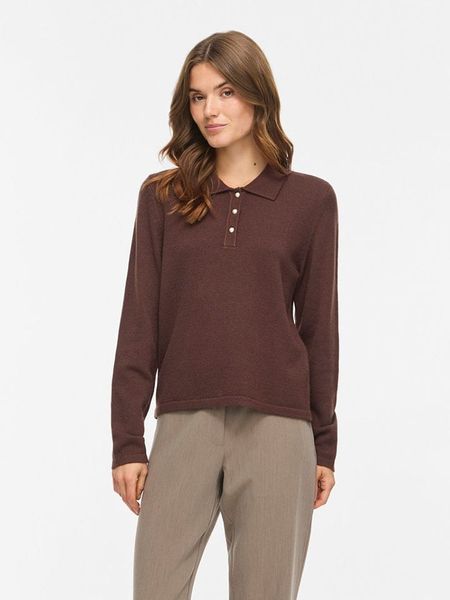 Vila Sweter "Ril" w kolorze brązowym rozmiar: XL. Brązowe swetry Vila, xl, bez wzorów, bez ramiączek. Za 139.95 zł.