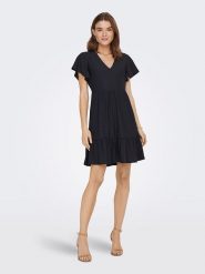 ONLY Sukienka "Sandra" w kolorze granatowym rozmiar: S. Niebieskie sukienki Only, s, bez wzorów, bez kołnierzyka, bez ramiączek, mini. Za 118.95 zł.