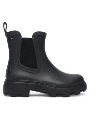 Tommy Hilfiger Kalosze Flag Cleated FW0FW09387 Czarny. Czarne kalosze TOMMY HILFIGER, bez wzorów, z gumy. Za 449.99 zł.