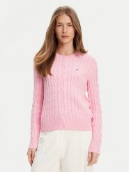 Tommy Hilfiger Kardigan WW0WW46514 Różowy Regular Fit. Czerwone kardigany TOMMY HILFIGER, s, bez wzorów, z bawełny. Za 649.99 zł.