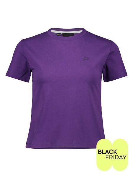 ESPRIT Koszulka w kolorze fioletowym rozmiar: L. Różowe bluzki Esprit, l, bez wzorów, z bawełny, bez kołnierzyka, bez ramiączek. Za 43.78 zł.