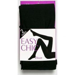 Etam - Rajstopy Easy Chic (2-pack). Czarne rajstopy i pończochy Etam, s, bez wzorów, z bawełny. W wyprzedaży za 49.90 zł.